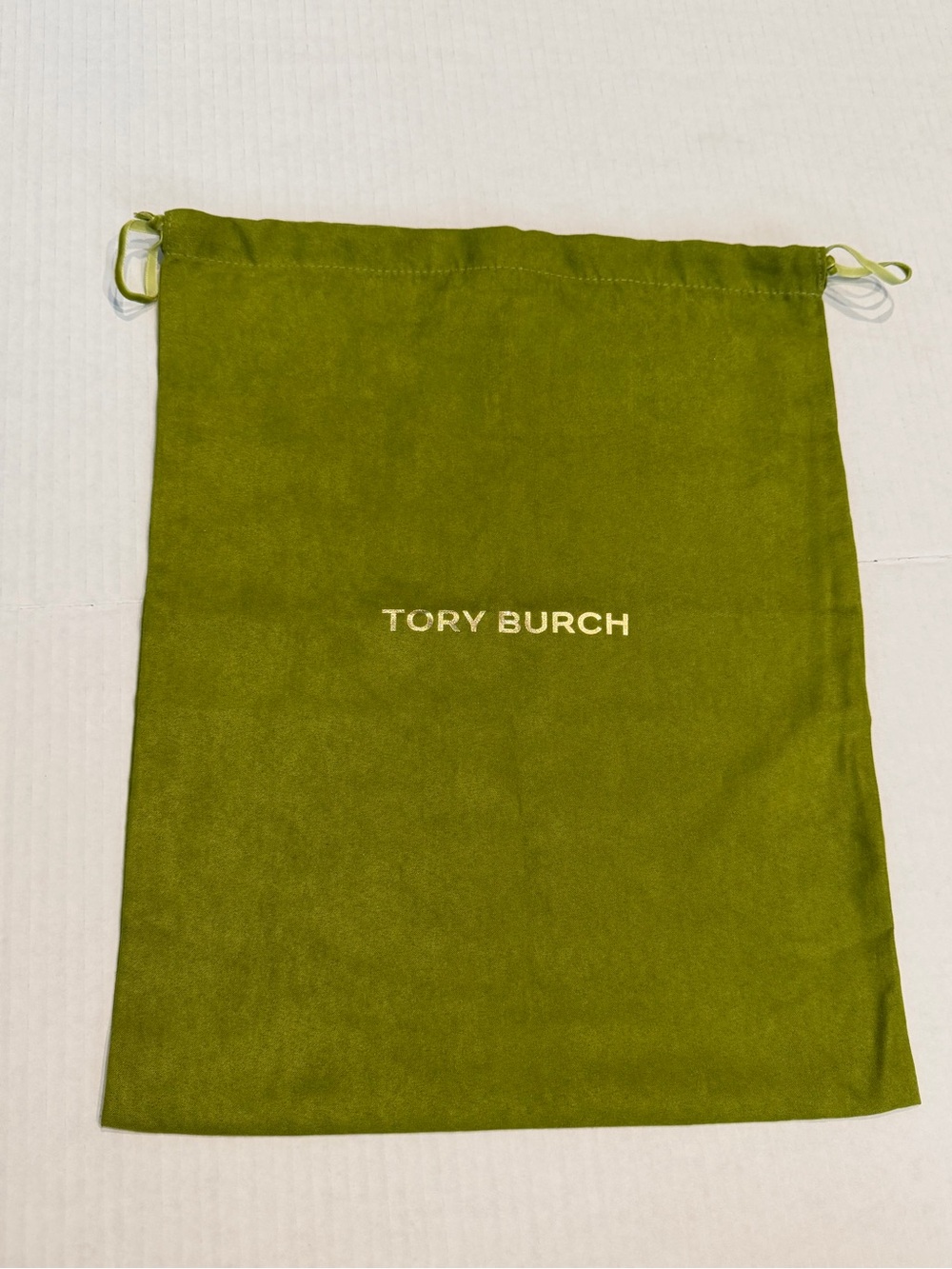Tory Burch Olive Green Drawstring Dust Bag 12x15 Shoes/Purse